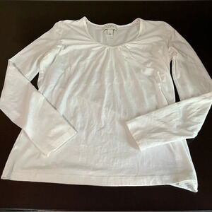 LOFT~LONG SLEEVE~WHITE TEE~M